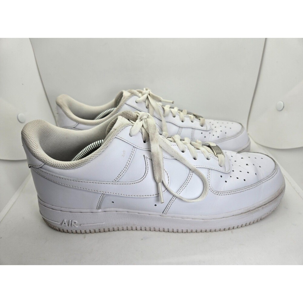 Nike Air Force 1 Low '07 Shoes Men's 12 Triple White Leather Athletic Sneakers